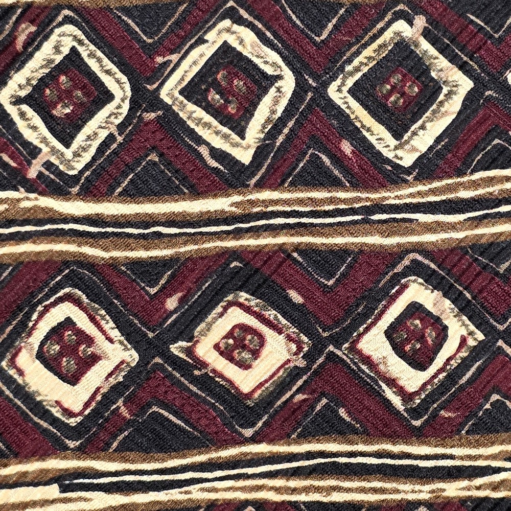 Robert Talbott Studio‎ 4x55 Hand Sewn Silk Power Tie Burgundy Gold Geometric USA - Picture 5 of 8